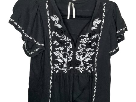 Top Short Sleeve By Anthropologie In Black, Size: Xs Discount