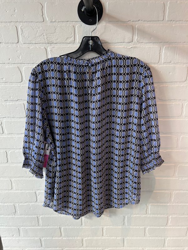 Top 3 4 Sleeve By Ann Taylor In Black & Blue, Size: L For Sale