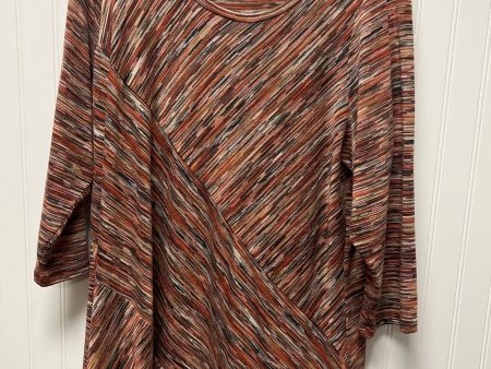 Top Long Sleeve By Zac And Rachel In Brown, Size: 2x For Sale