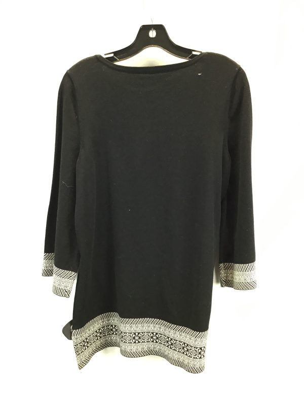 Top 3 4 Sleeve By Chicos In Black White, Size: 1   M Hot on Sale