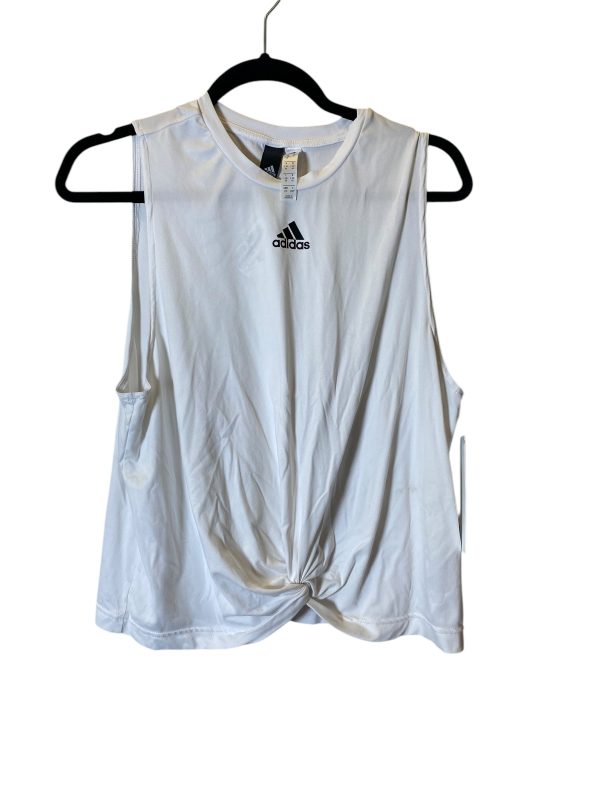 Athletic Tank Top By Adidas In White, Size: L on Sale