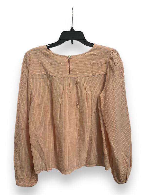 Blouse Long Sleeve By Loft In Peach, Size: S For Sale