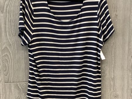 Top Short Sleeve By Calvin Klein In Striped Pattern, Size: Xl For Sale