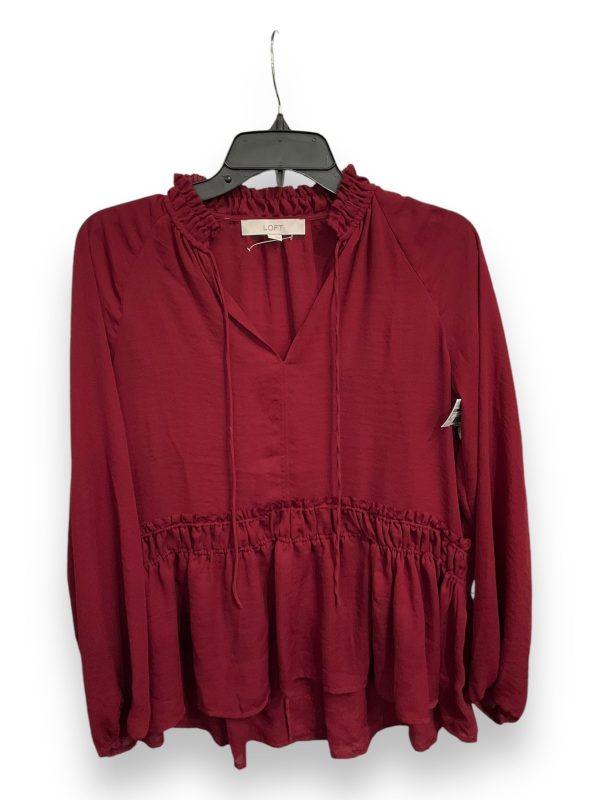 Blouse Long Sleeve By Loft In Red, Size: Xs For Sale