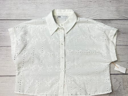 Top Short Sleeve By Zara In White, Size: S Hot on Sale