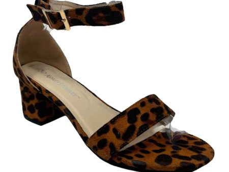 Sandals Heels Block By Ashley Stewart In Animal Print, Size: 10 Cheap