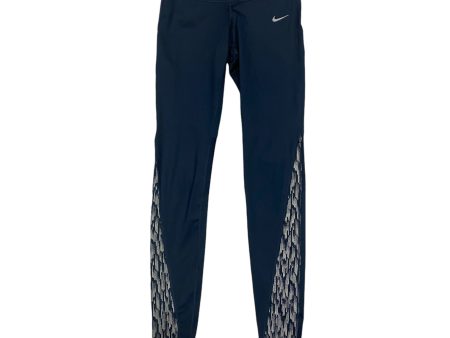 Athletic Leggings By Nike In Blue & Grey, Size: S Discount