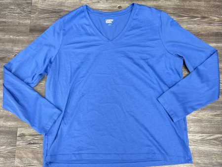 Top Long Sleeve Basic By Lands End In Blue, Size: L Cheap