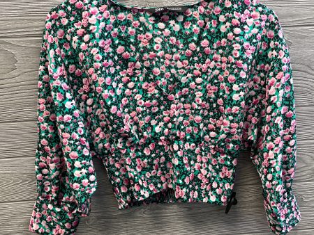 Top Long Sleeve By Zara In Floral Print, Size: Xs Hot on Sale