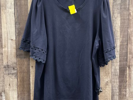 Top Short Sleeve By Chicos In Navy, Size: Xl Discount