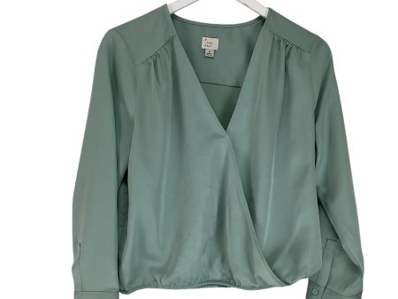 Top Long Sleeve Basic By A New Day In Green, Size: M For Sale