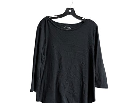 Top Long Sleeve Basic By Chicos In Black, Size: Xl Discount