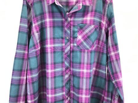 Top Long Sleeve Basic By Eddie Bauer In Blue & Purple, Size: 2x Hot on Sale