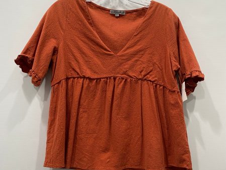 Top Short Sleeve By Wishlist In Brown, Size: L Supply