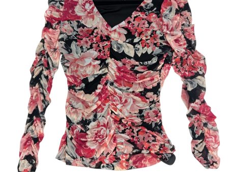 Top Long Sleeve By White House Black Market In Floral Print, Size: S Discount