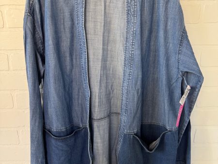 Cardigan By Eileen Fisher In Blue Denim, Size: Lp Supply