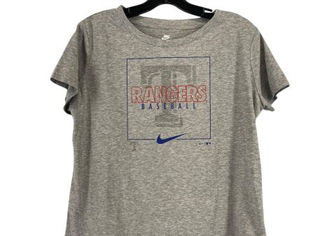 Athletic Top Short Sleeve By Nike In Grey, Size: M Online now