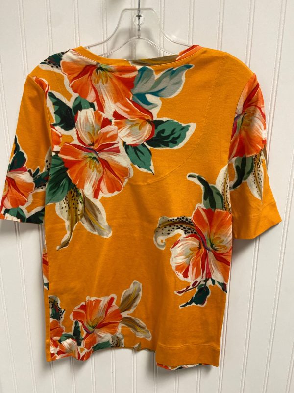 Top Short Sleeve Basic By Chicos In Orange, Size: S Online Hot Sale