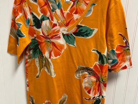 Top Short Sleeve Basic By Chicos In Orange, Size: S Online Hot Sale