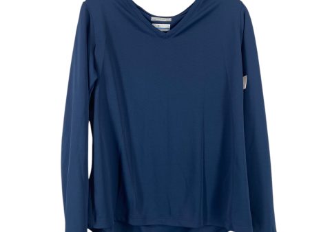 Athletic Top Long Sleeve Collar By Columbia In Navy, Size: L For Discount