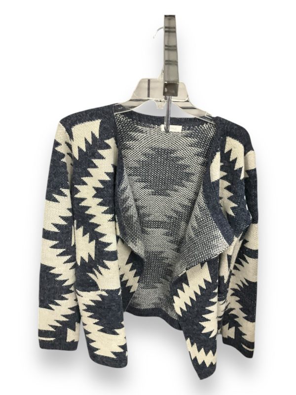 Sweater Cardigan By Clothes Mentor In Blue & White, Size: S Discount