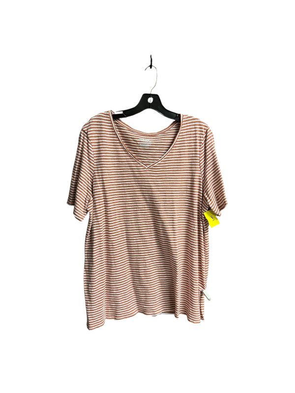 Top Short Sleeve Basic By Chicos In Striped Pattern, Size: Xl Online now