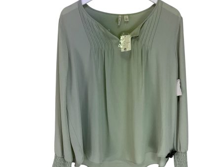 Blouse Long Sleeve By Cato In Green, Size: L Discount