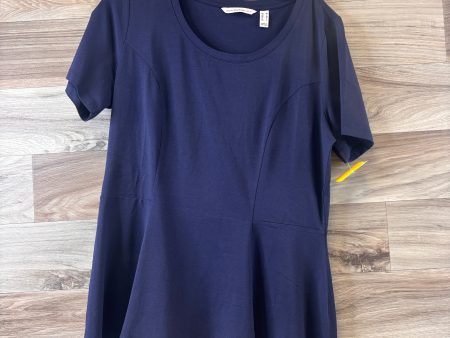 Top Short Sleeve Basic By Isaac Mizrahi Live Qvc In Navy, Size: M For Sale