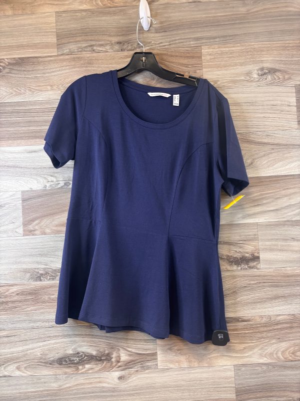 Top Short Sleeve Basic By Isaac Mizrahi Live Qvc In Navy, Size: M For Sale