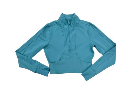 Athletic Top Long Sleeve Collar By 90 Degrees By Reflex In Aqua, Size: M Online Sale