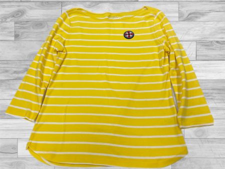 Top 3 4 Sleeve By Talbots In White & Yellow, Size: M Discount